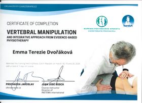 Certifikát – Emma Terezie Dvořáková