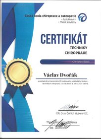 Certifikát – Václav Dvořák